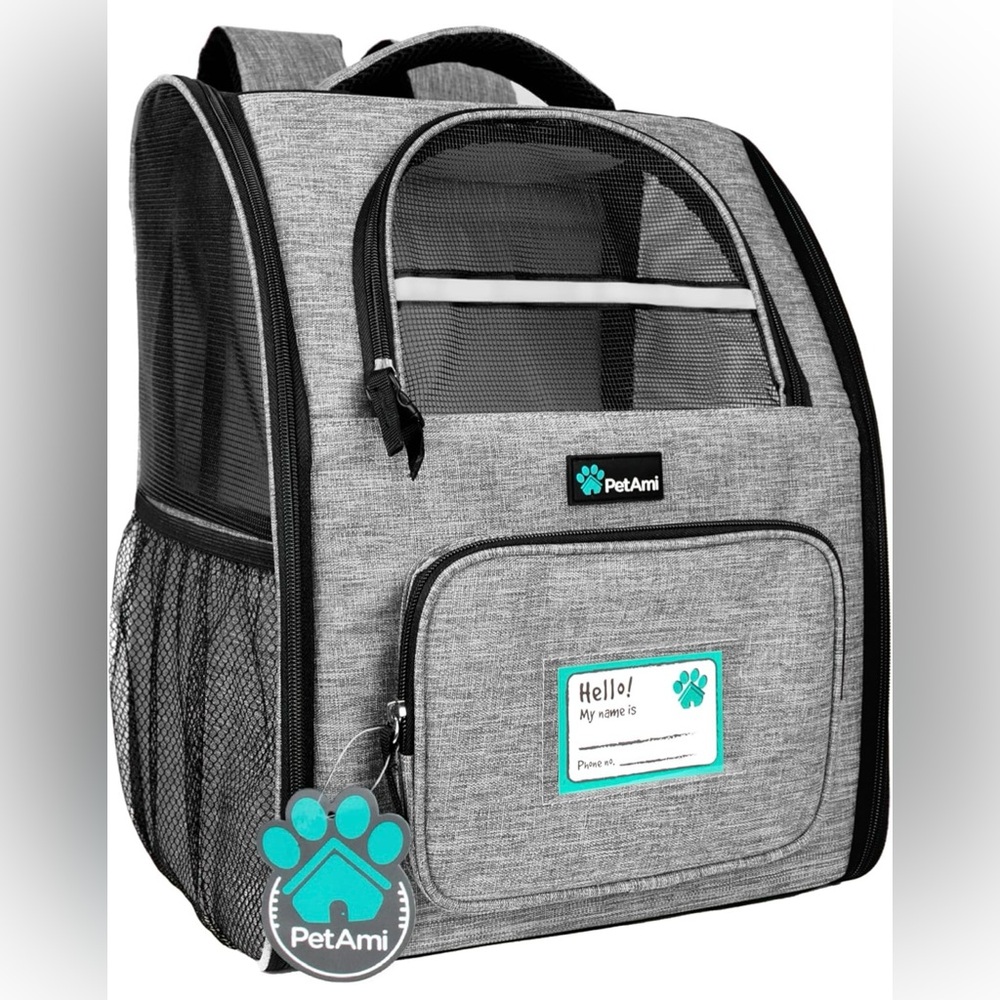 PetAmi Gray Pet Carrier Backpack